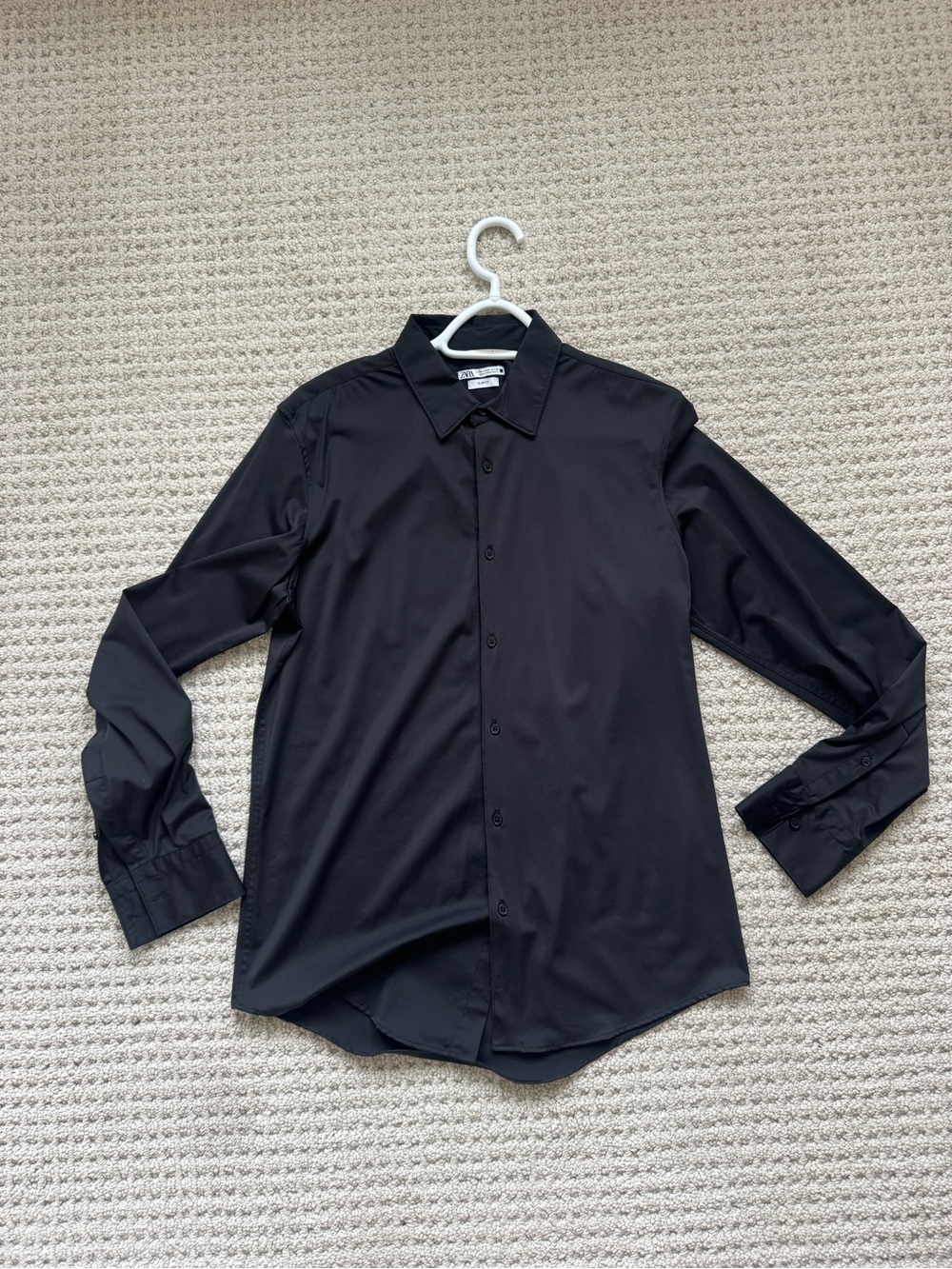Zara silky style Black Button-Up Shirt men